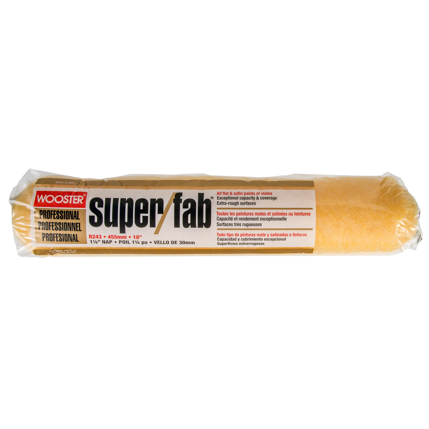 Wooster Super/Fab Knit 18 in. W X 1-1/4 in. Regular Paint Roller Cover 1 pk - Intensery