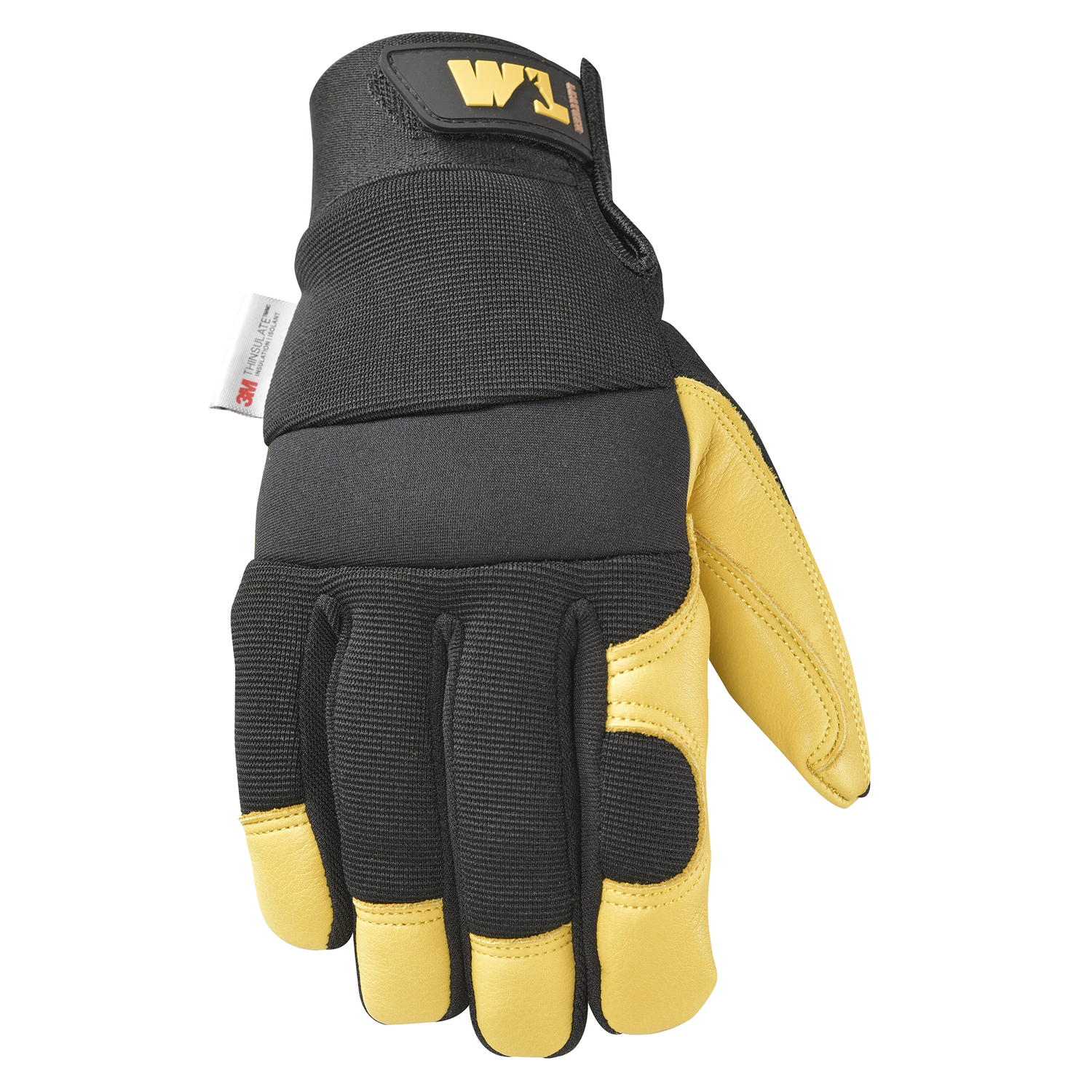 Wells Lamont Men\u0027s Saddletan Grain Winter Work Gloves Black/Yellow XL 1 pair - Intensery