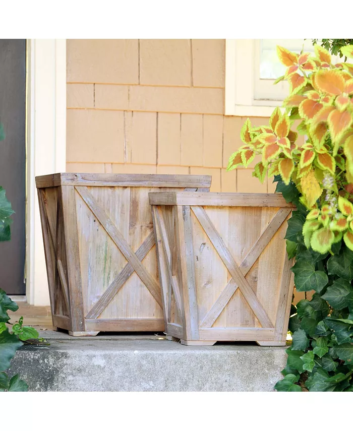 Park Hill Collection Reclaimed Wood Town Country Planter - Intensery