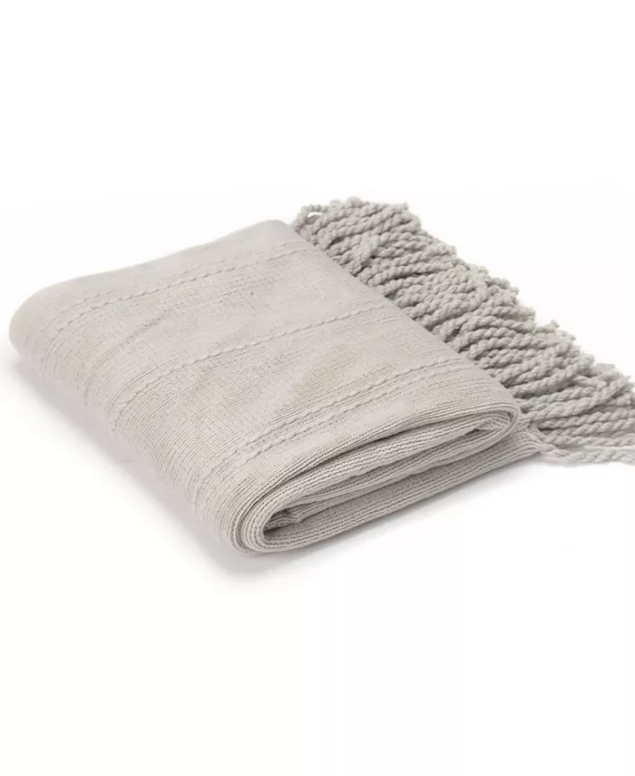 Battilo Home Cable Knit Woven Luxury Tasseled Ends Throwandnbsp50