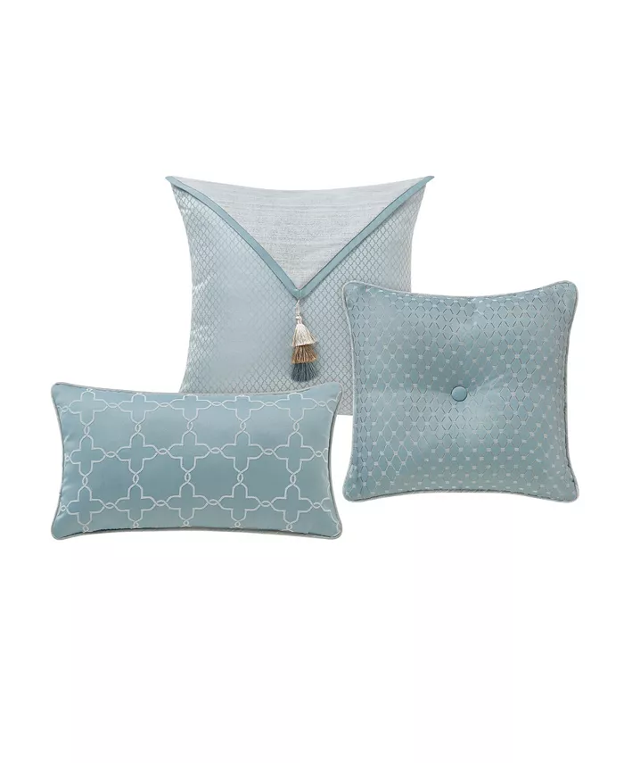 Waterford CLOSEOUT! Arezzo Textured Reversible 3 Piece Decorative Pillow Set - Intensery