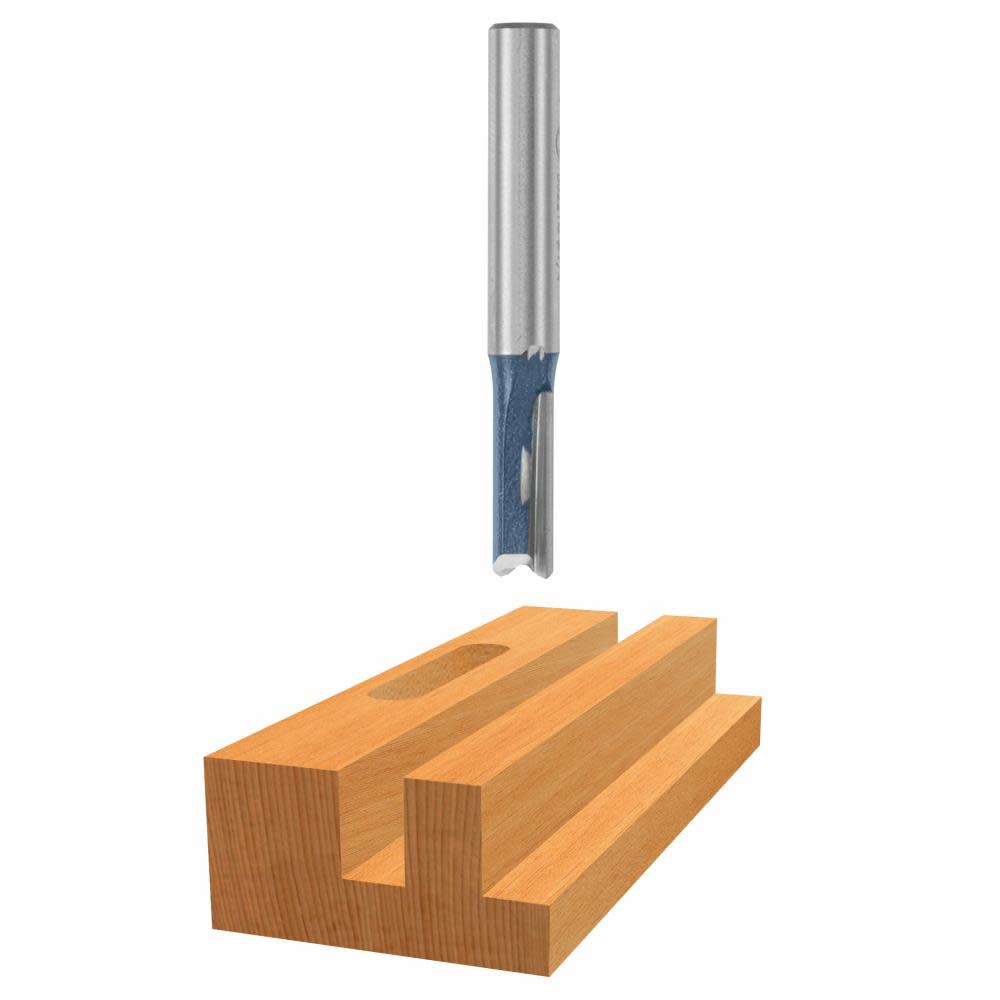 Bosch 1/4 In. x 5/8 In. Carbide Tipped 2-Flute Straight Bit 85221M from Bosch - Intensery