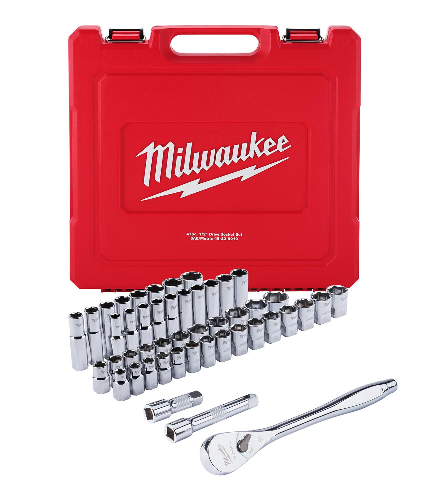 Milwaukee Tool 48-22-9010 Milwaukee 47-Piece Ratchet and Socket Sets - Intensery