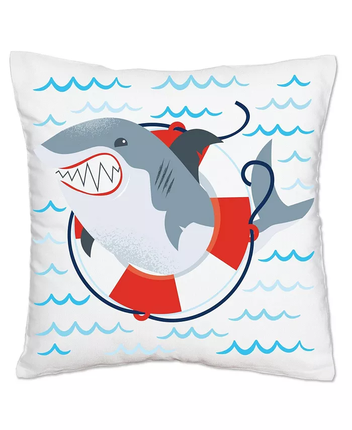Big Dot of Happiness Shark Zone - Home Decorative Cushion Case - Throw Pillow Cover - 16 x 16 Inches - Intensery