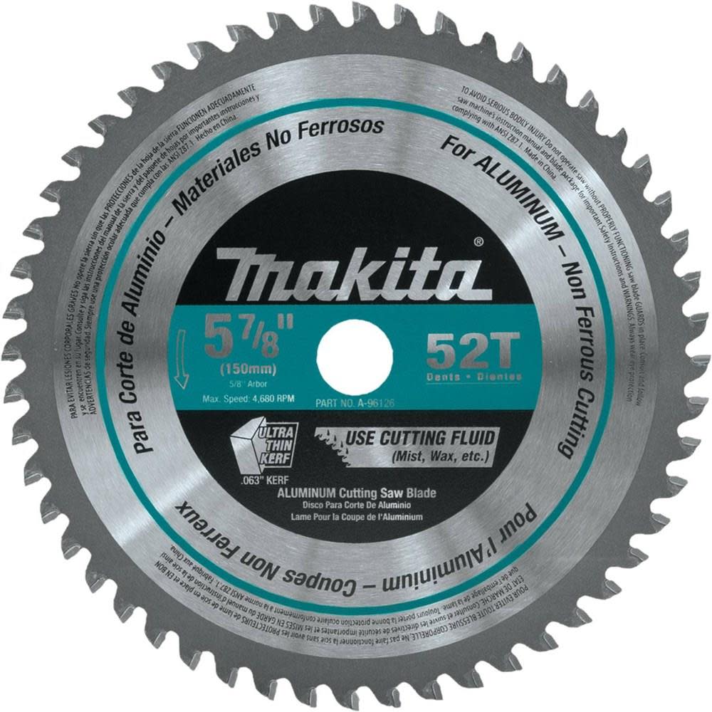 5-7/8 in. 52T Carbide-Tipped Aluminum Saw Blade - Intensery