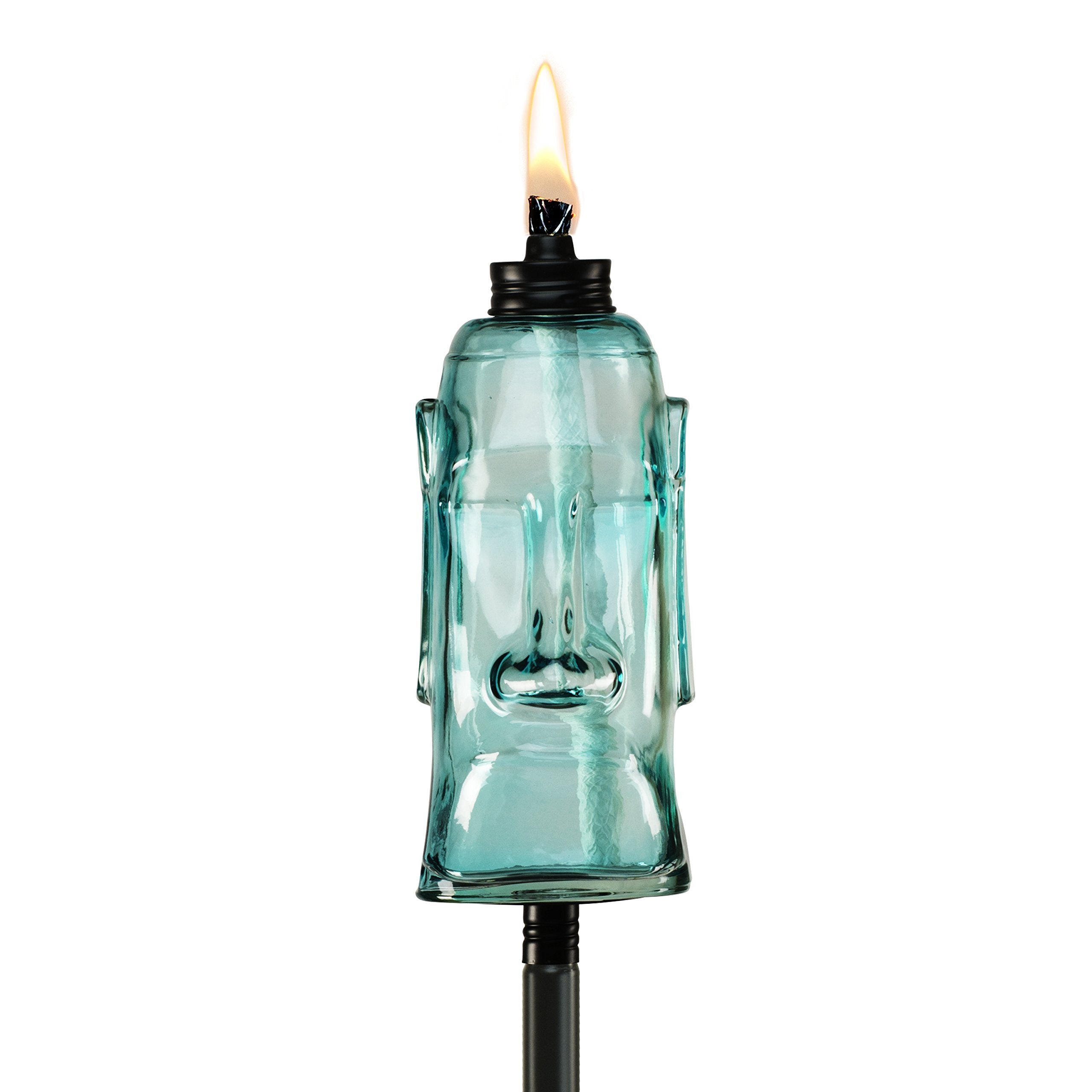 TIKI Brand 65-Inch King Oahu Glass Torch, Blue - Intensery