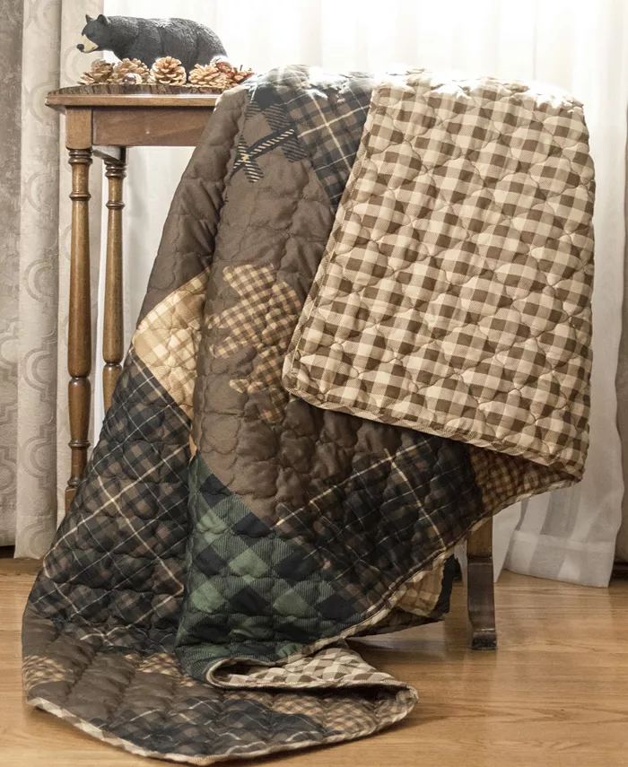 American Heritage Textiles Brown Bear Cabin Quilted Throw - Intensery