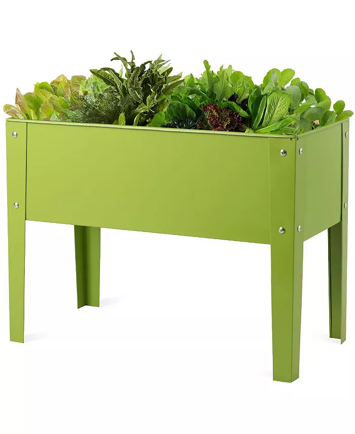 Costway 24'' x12'' Outdoor Elevated Garden Plant Stand Raised Tall Flower Bed Box - Intensery