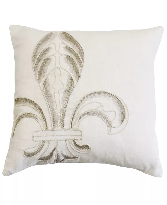 HiEnd Accents Embroidery Fleur De Lis 18x18 Pillow - Intensery