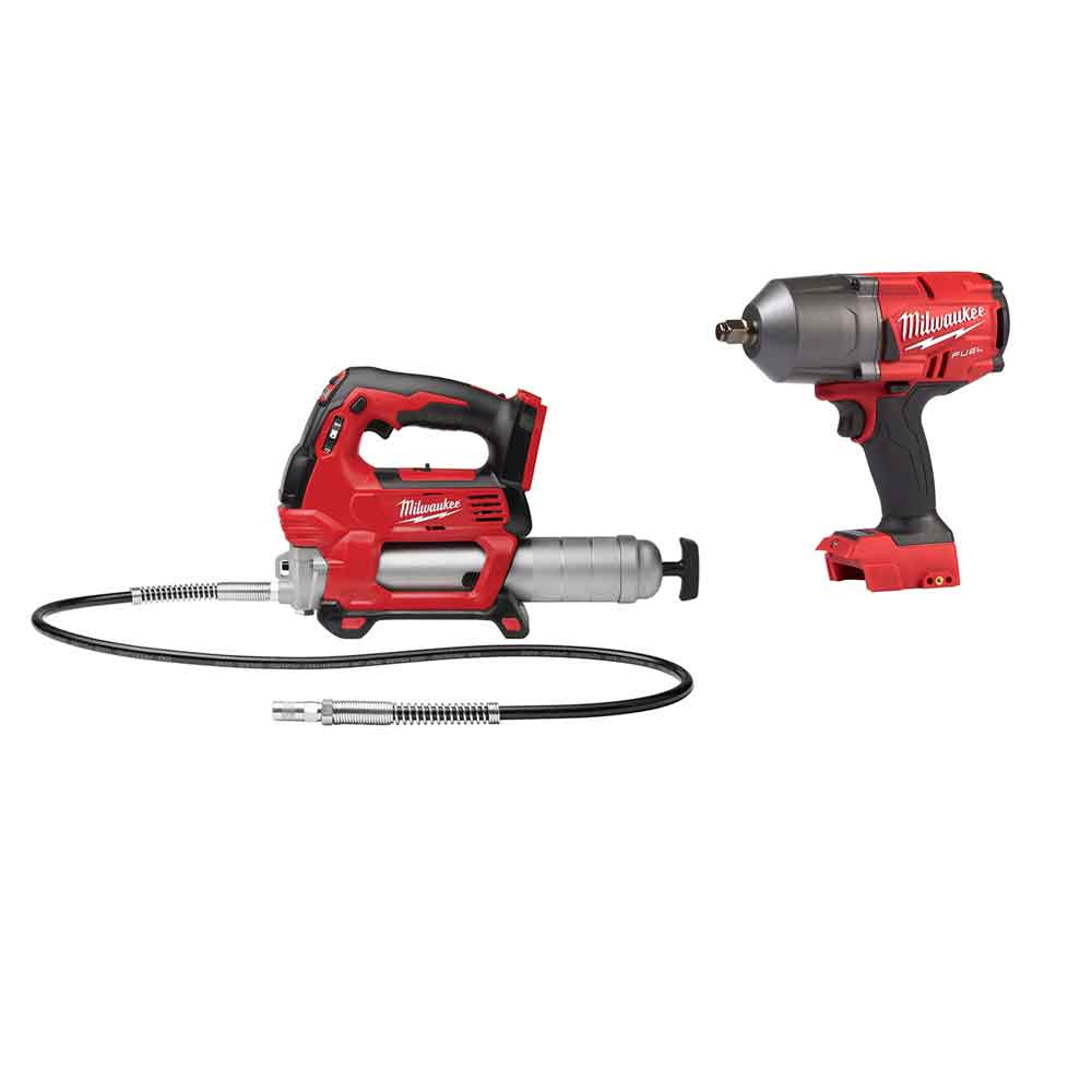 M18 FUEL™ 1/2 In. High Torque Impact Wrench and M18 Grease Gun Bundle Bare Tool - Intensery