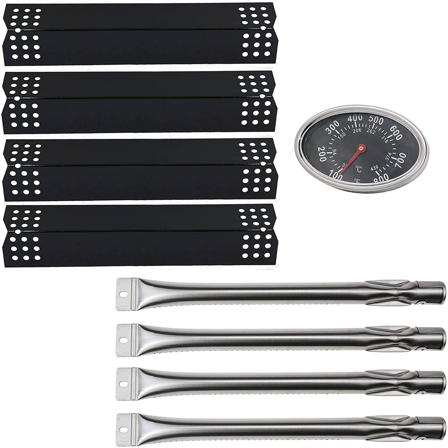 Replacement Parts Kit for Nexgrill 720-0697 BBQ Grill, Burners + Heat Plates + Temperature Gauge - Intensery