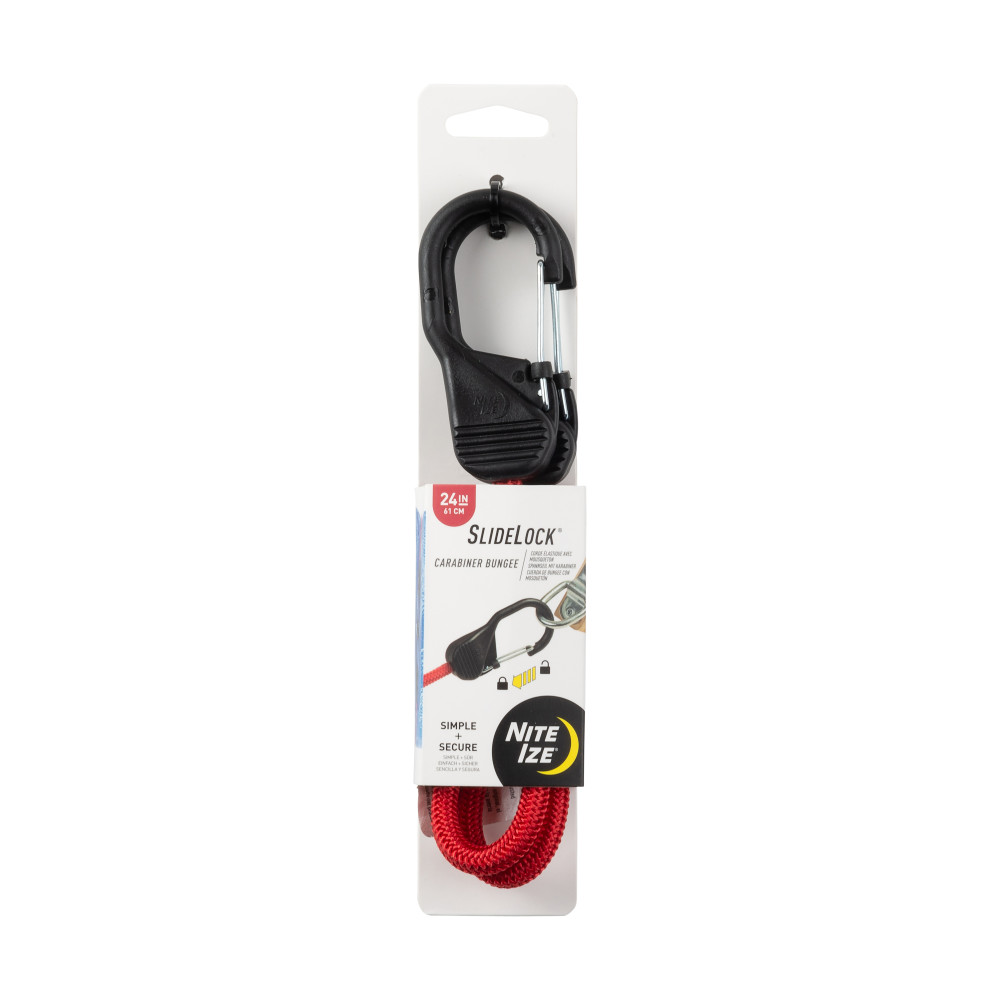 Nite Ize SlideLock Carabiner Bungee 24 Red - Intensery