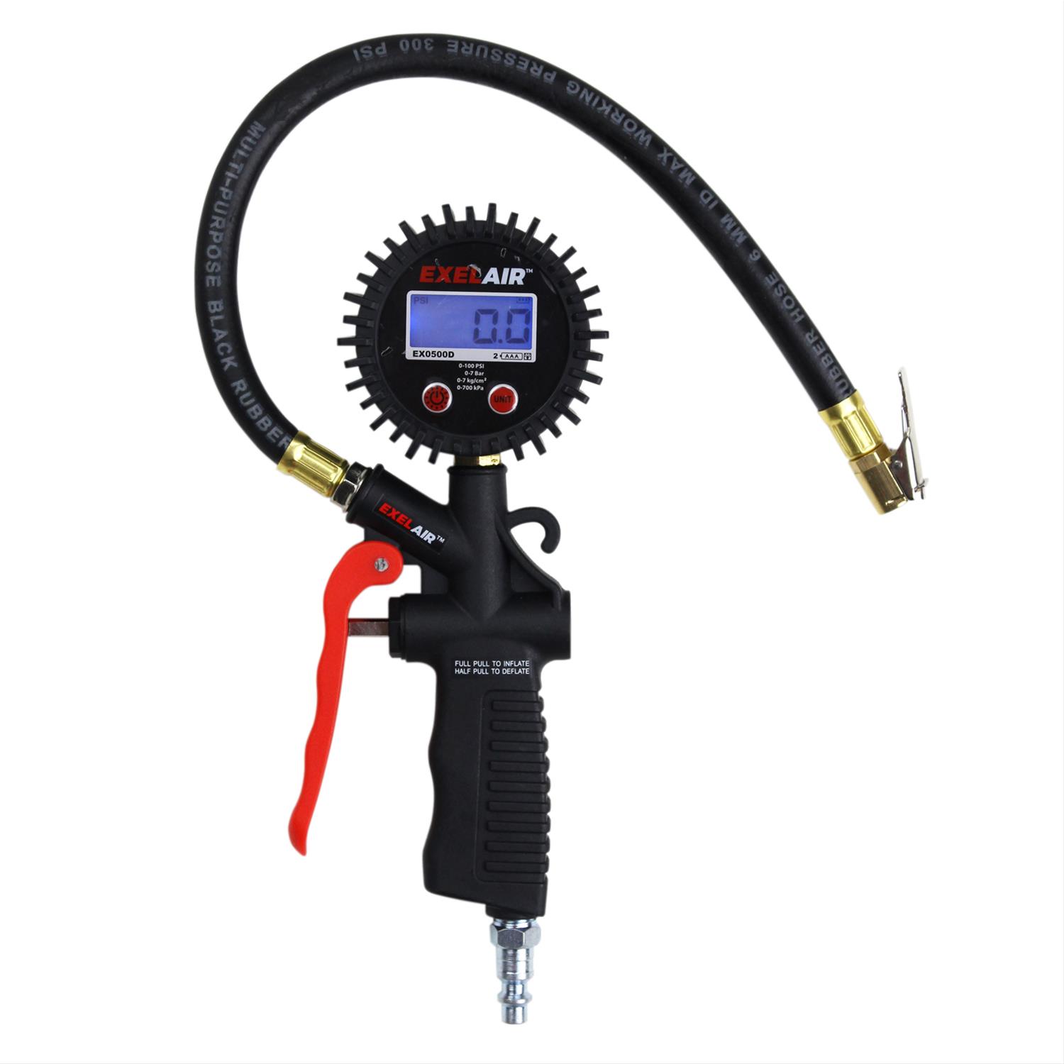 Milton Industries EX0500D Milton EXELAIR Digital Pistol Grip Tire Inflator/Deflator Gauges - Intensery