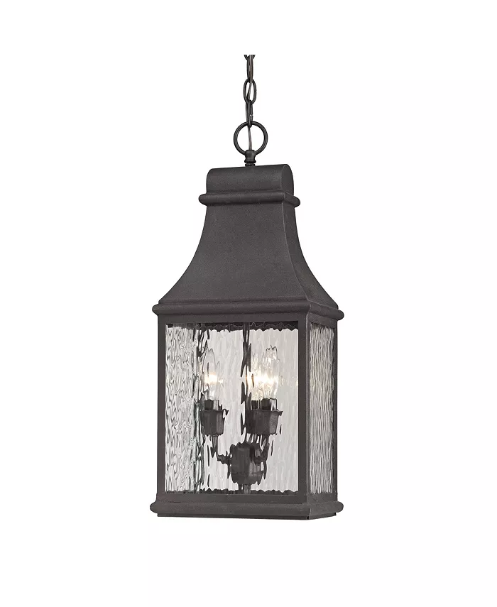 Macy's Forged Jefferson Collection 3 light outdoor pendant in Charcoal - Intensery