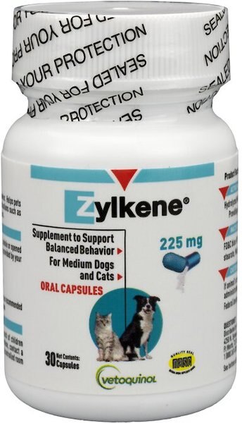 Vetoquinol Zylkene Capsules Calming Supplement for Dogs - Intensery