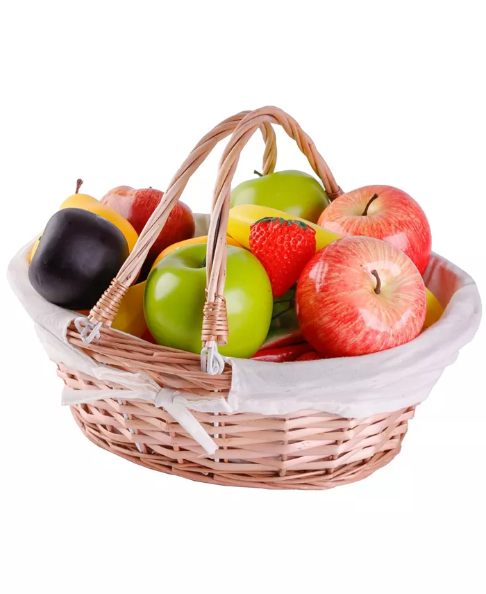 Vintiquewise Oval Willow Basket with Double Drop Down Handles - Intensery