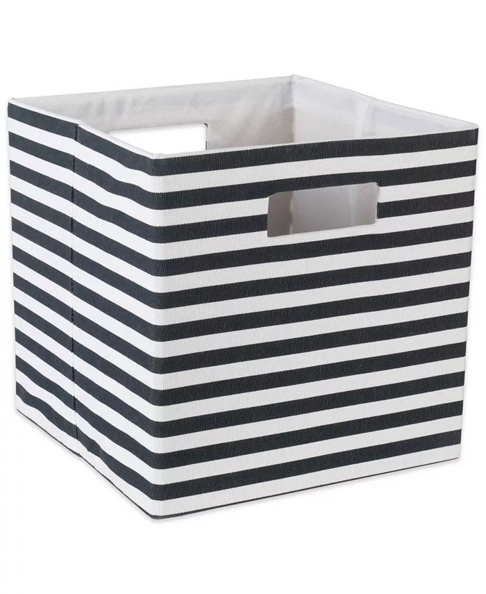Design Imports Polyester Cube Pinstripe Square - Intensery