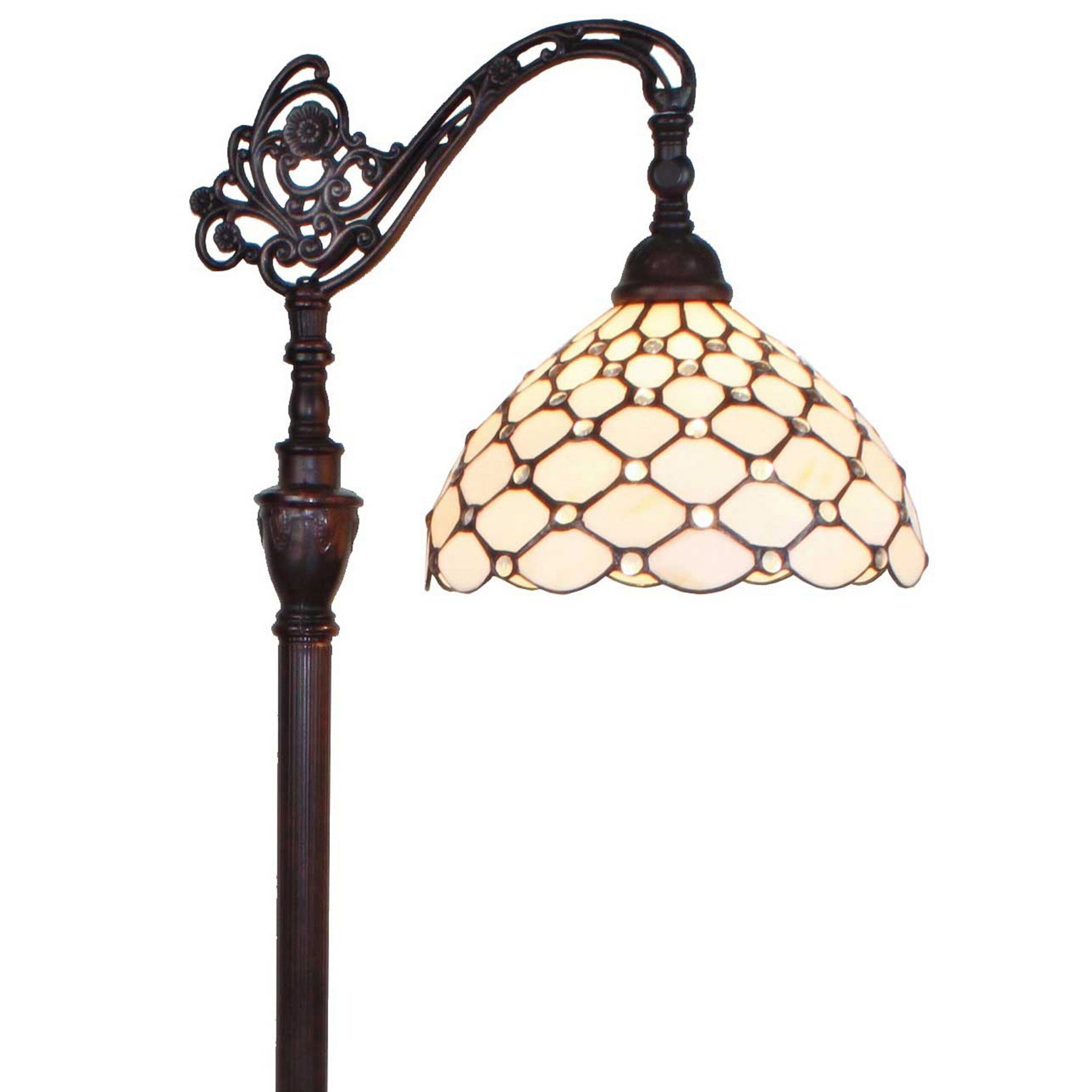 Tiffany Style Jeweled Reading Floor Lamp - 62