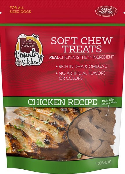 Country Kitchen Chicken Flavored Soft Chew Dog Treats， 16-oz bag - Intensery