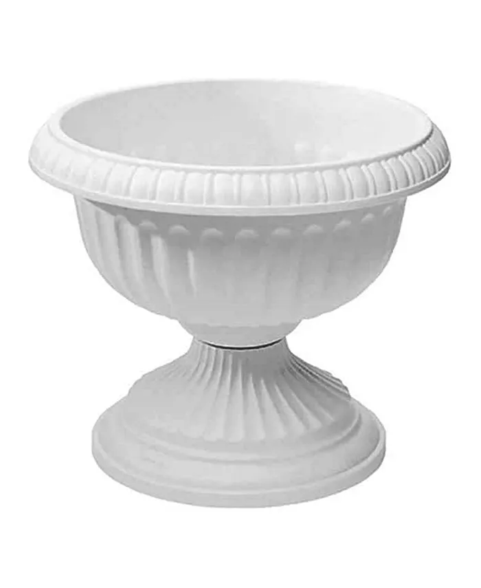 Novelty Grecian Urn Plastic Planter for Indoor Outdoor Use， Stone Colored， 12 inch - Intensery