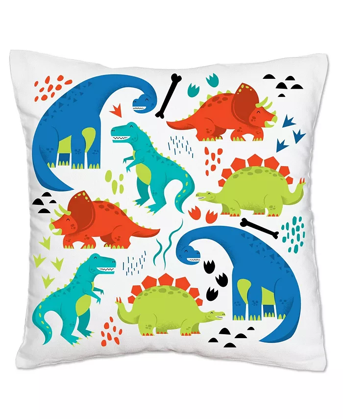 Big Dot of Happiness Roar Dinosaur - Home Decorative Cushion Case - Throw Pillow Cover - 16 x 16 In - Intensery