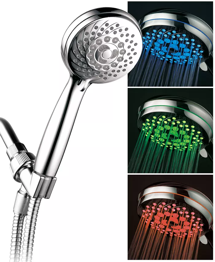 HotelSpa 7-setting LED Hand Shower with Color-Changing Temperature Sensor - Intensery