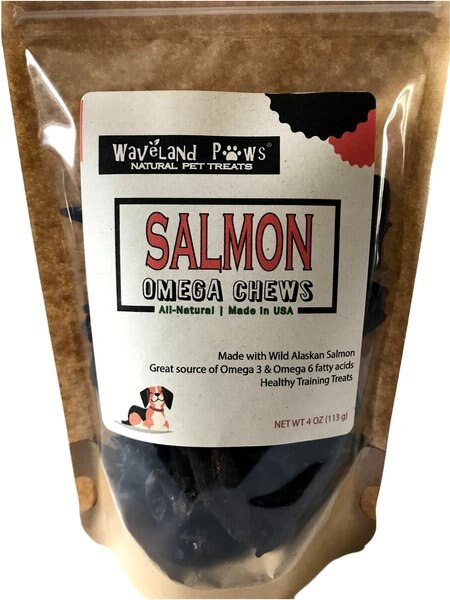 Waveland Paws Omega Chews Salmon Grain-Free Dog Treats， 4-oz bag - Intensery