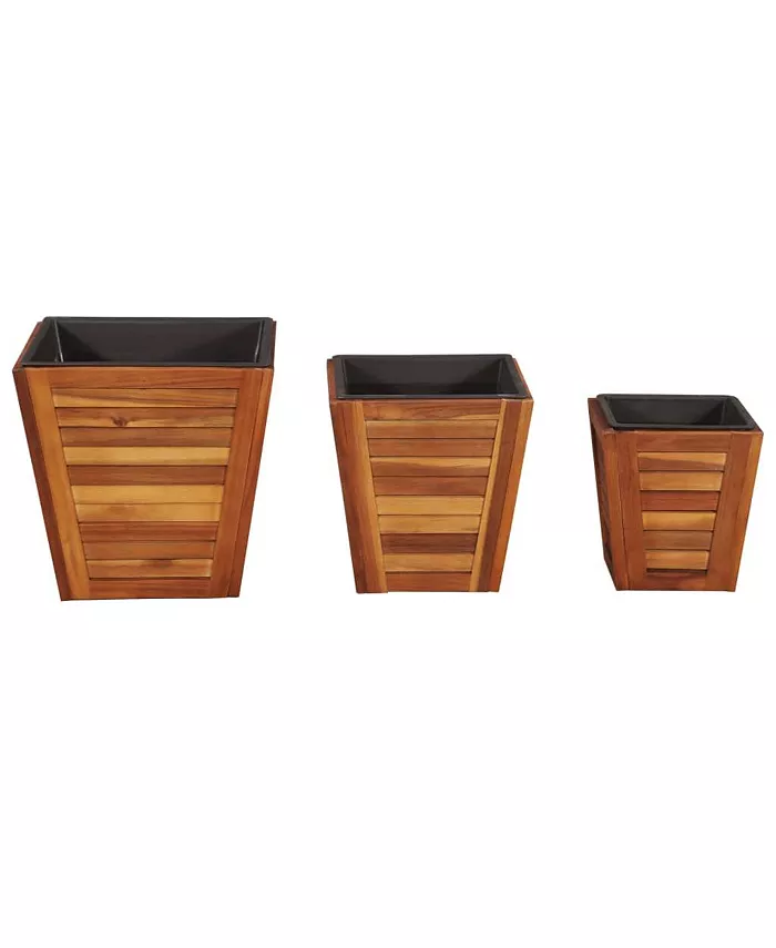 vidaXL Garden Raised Bed Set 3 Pieces Square Solid Acacia Wood - Intensery