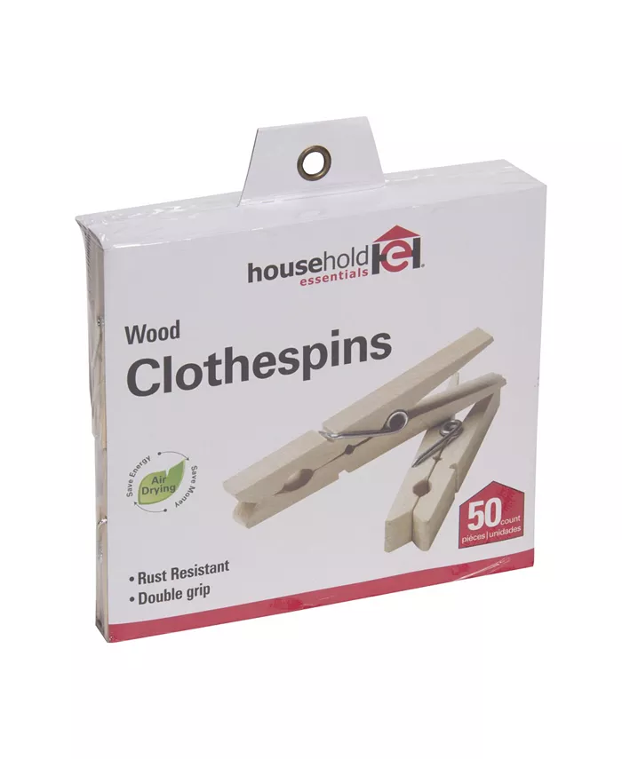 Household Essentials Clothespins， Birch Set of 50 - Intensery
