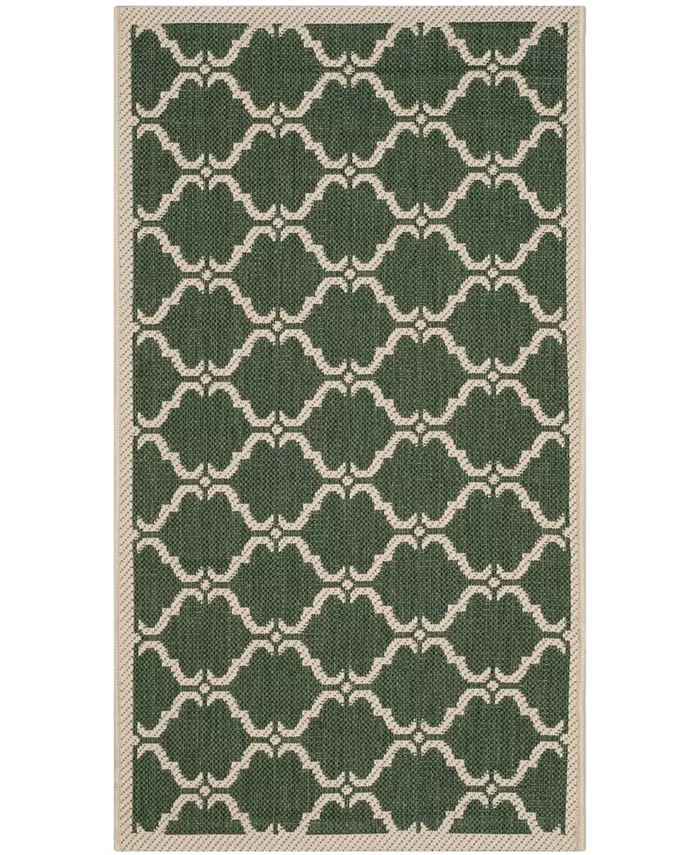 Safavieh Courtyard Dark Green and Beige 2'7