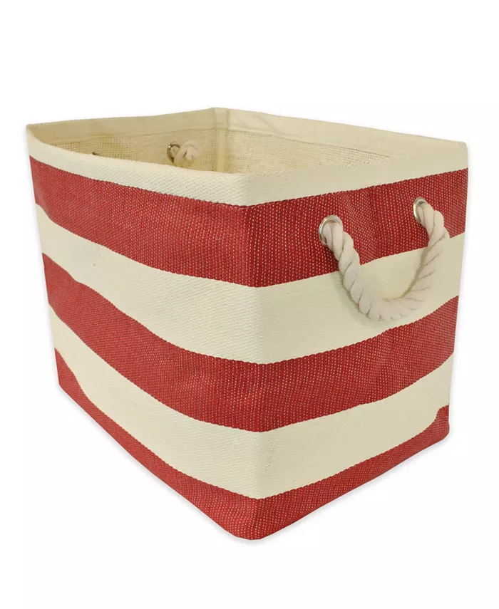 Design Imports Paper Bin Stripe Tango Rectangle Medium - Intensery