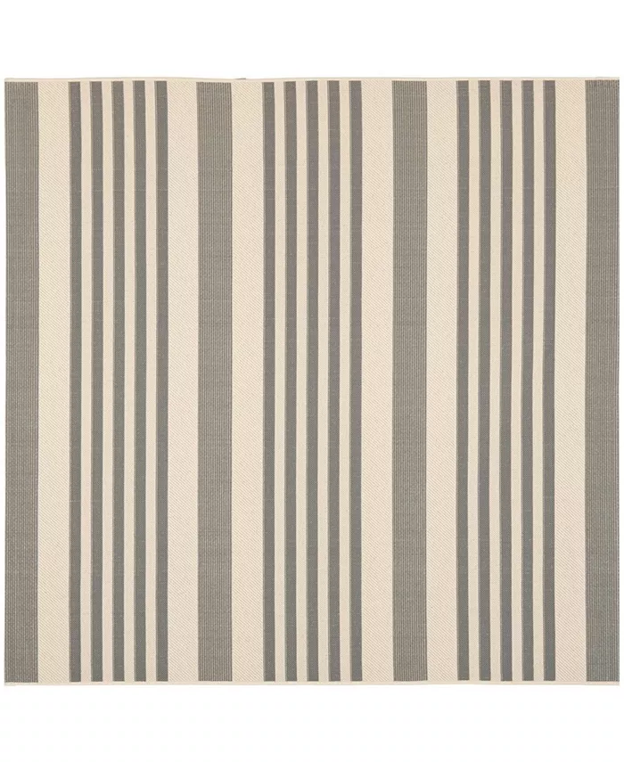 Safavieh Courtyard Gray and Bone 4' x 4' Square Outdoor Area Rug - Intensery