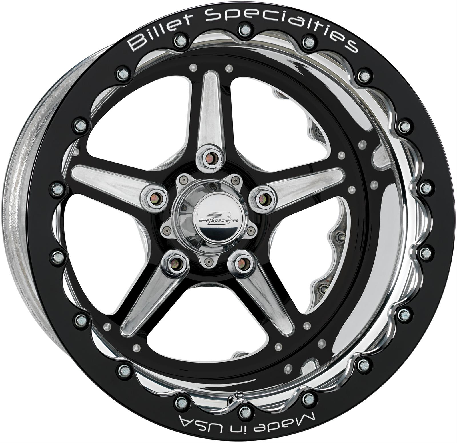 Billet Specialties BRDB35156555 Billet Specialties Street Lite Black Double Beadlock Wheels - Intensery