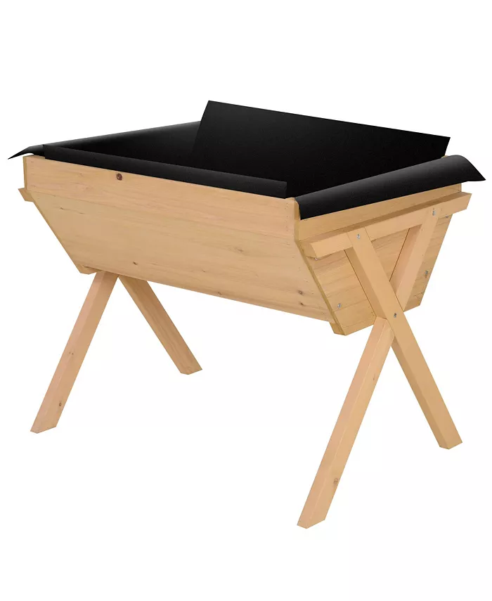 Outsunny Raised Garden Planter Bed w  Wood Construction， Box for Flowers Herbs - Intensery