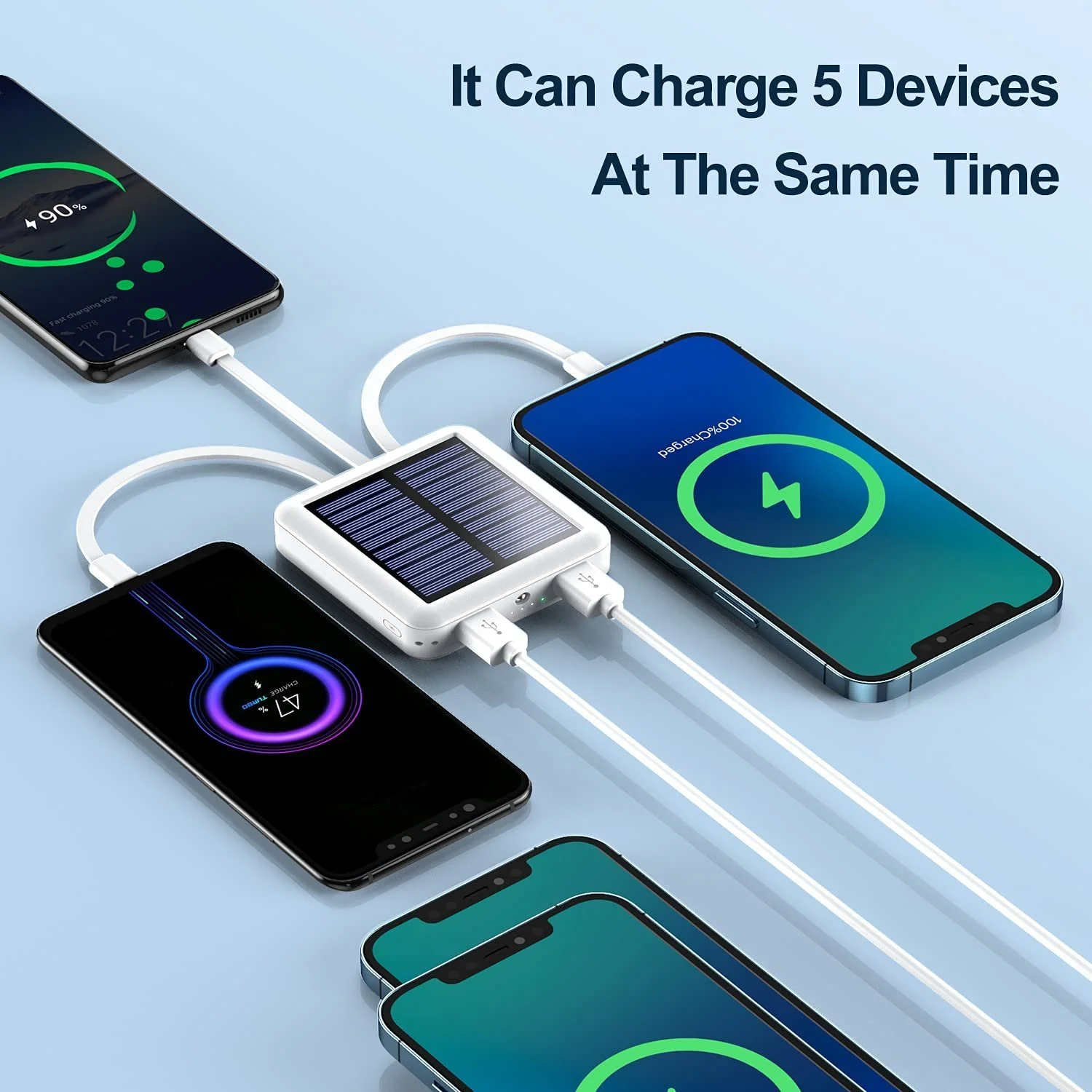 (  Promotion - 48% OFF) Solar Power Bank, BUY 2 FREE SHIPPING**10000mAh/White - Intensery
