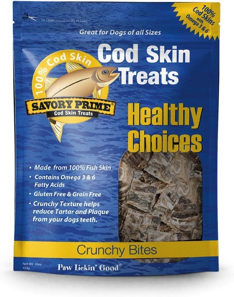 Savory Prime Cod Skin Crunchy Bites Dog Treats - Intensery
