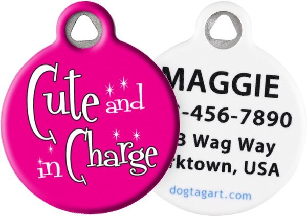 Dog Tag Art Cute and in Charge Personalized Dog and Cat ID Tag - Intensery