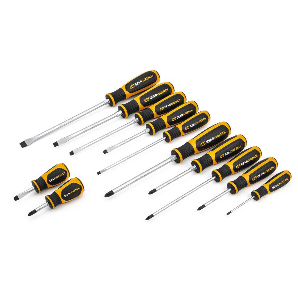 GEARWRENCH 12 Pc Phillips/Slotted Dual Material Screwdriver Set 80051H from GEARWRENCH - Intensery