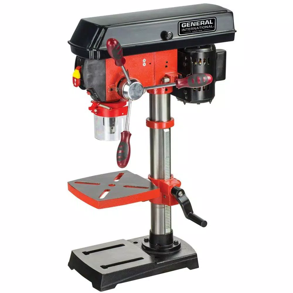 General International 10 in. Drill Press with Variable Speed， Laser System and LED Light and#8211; XDC Depot - Intensery