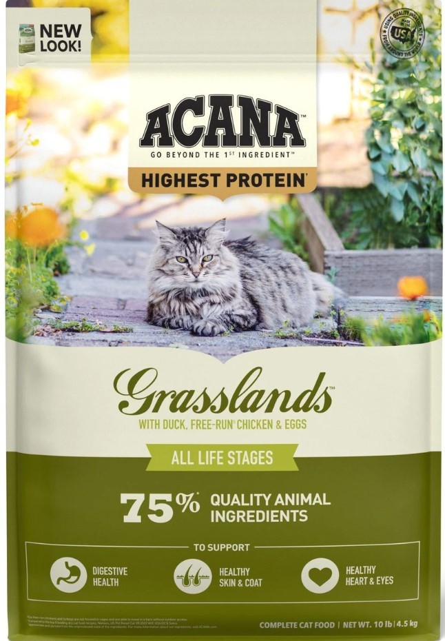 ACANA Highest Protein Grasslands Dry Cat Food - 4 lb Bag - Intensery