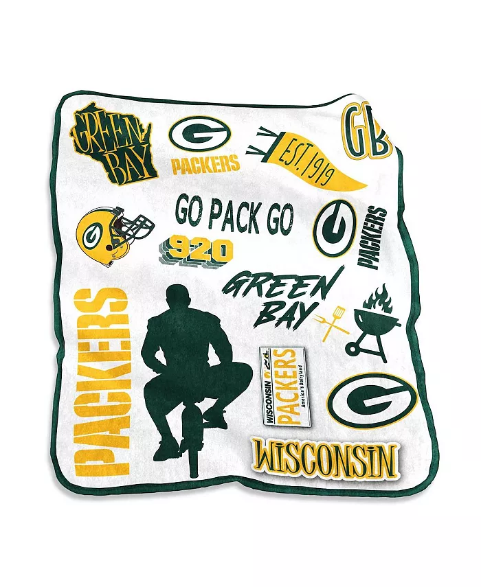 Logo Brands Green Bay Packers 50'' x 60'' Native Raschel Plush Throw Blanket - Intensery