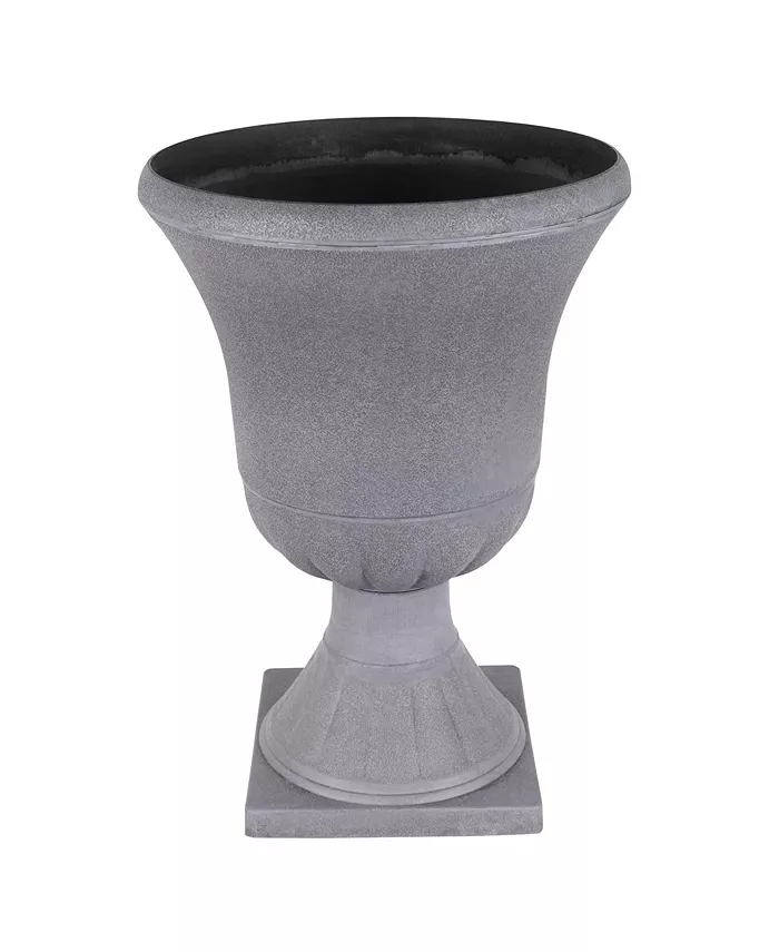 Garden Elements Outdoor Urn Plastic Planter Cement Colored 15 Inches - Intensery