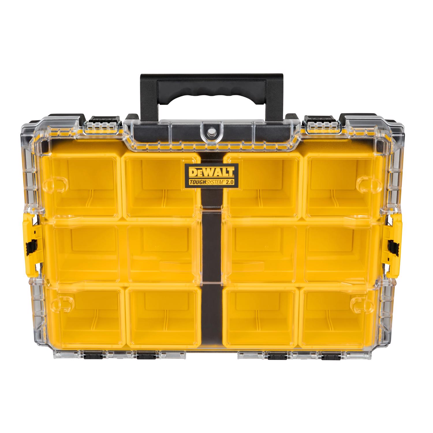 DeWalt ToughSystem 2.0 Storage Organizer Impact-Resistant Poly 10 compartments Black/Yellow - Intensery