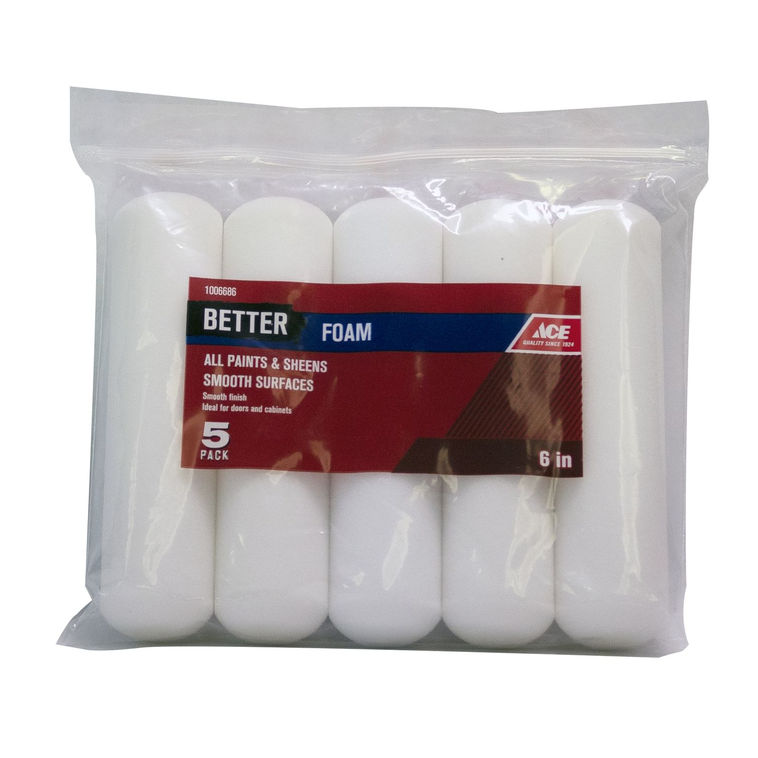 Ace Better Foam 6 in. W Mini Paint Roller Cover Refill 5 pk - Intensery