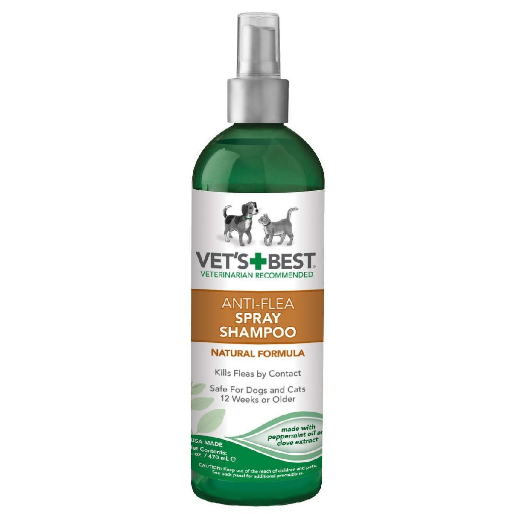 Vets Best Vet's Best Pet Anti-Flea Easy Spray Shampoo 16oz Green 2.38