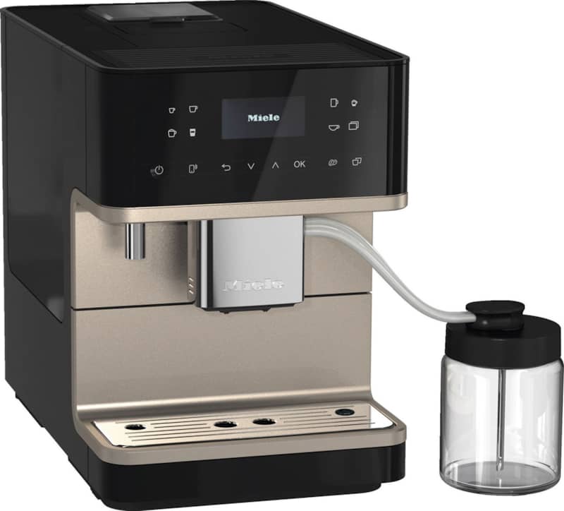 Miele CM 6360 MilkPerfection Obsidian Black/Clean Steel Metallic Countertop Coffee Machine - Intensery