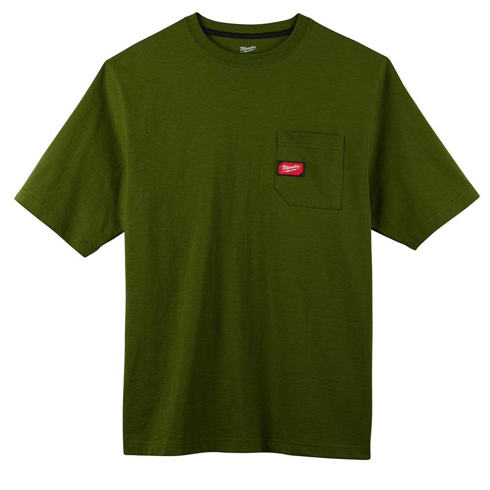 Heavy Duty Green Pocket Short Sleeve T-ShirtSmall - Intensery