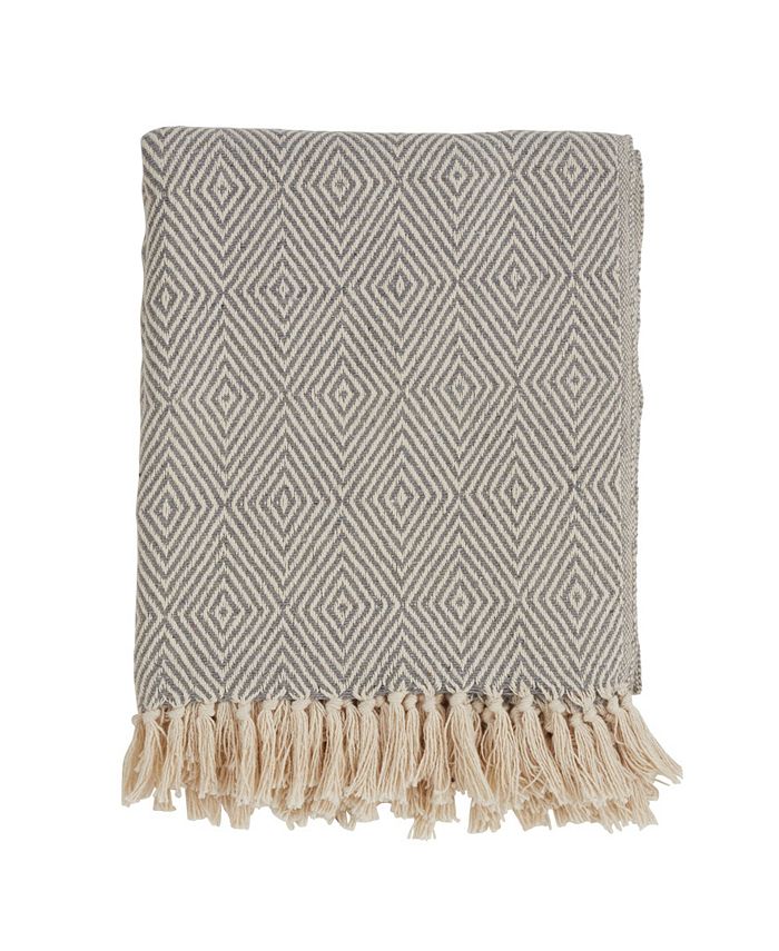 Saro Lifestyle Diamond Weave Throw - Intensery