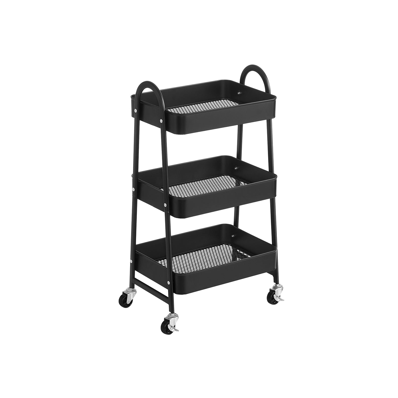 SONGMICS 3-Tier Rolling Cart with 2 BrakesBlack - Intensery