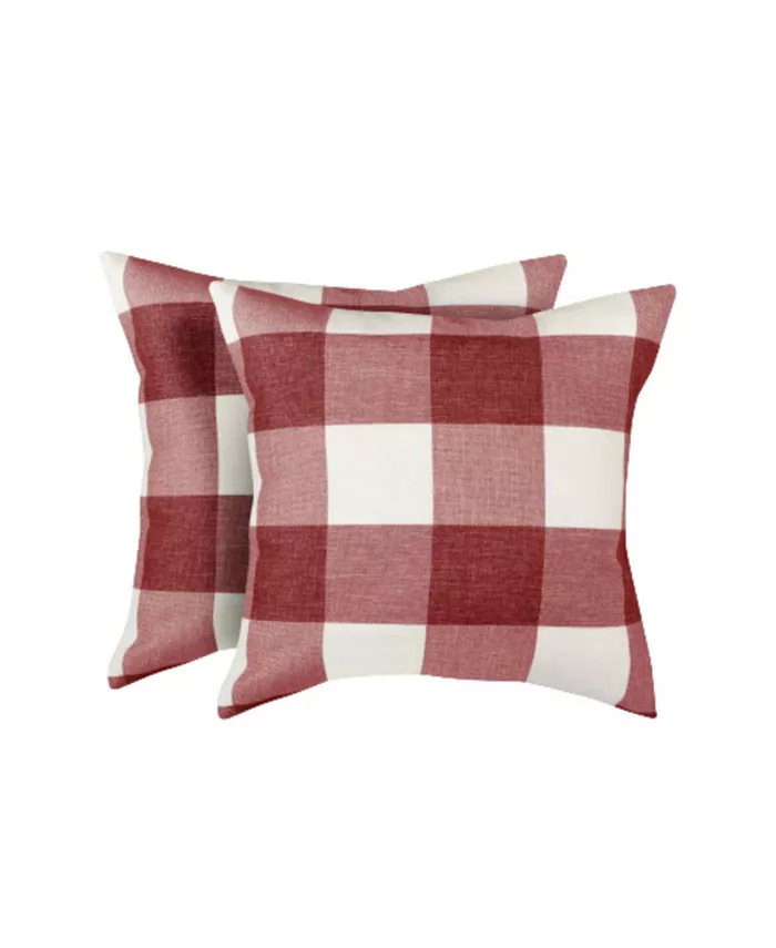Zulay Kitchen 2 Pack Buffalo Plaid Throw Pillow Outdoor Indoor Covers 18x18 inches - Intensery
